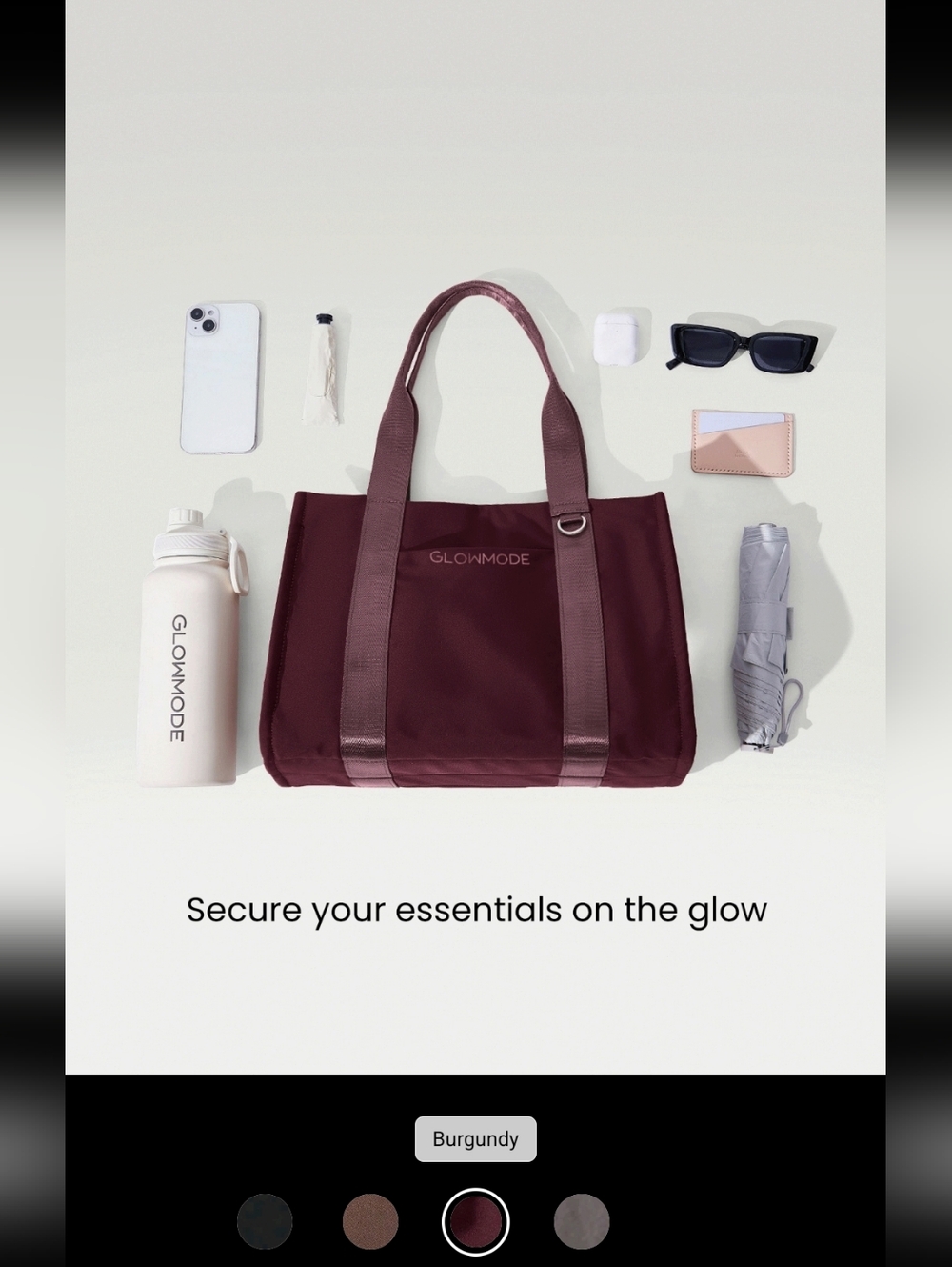 SHEIN Glowmode Burgundy Tote